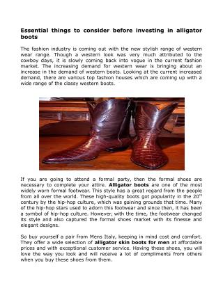 Alligator Leather Skin Boots