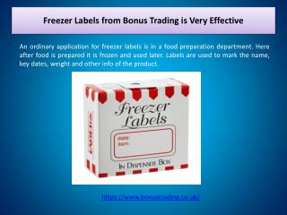 Freezer Labels from Bonus Trading is Very Effective