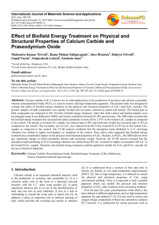 Spectral Properties of Calcium Carbide & Praseodymium Oxide