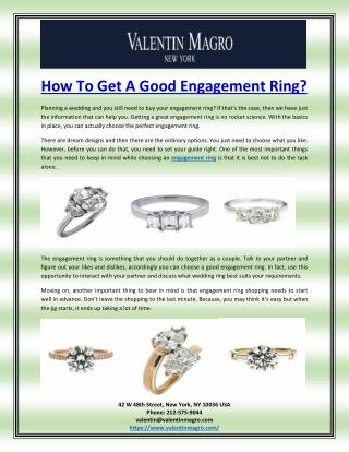 How To Get A Good Engagement Ring?