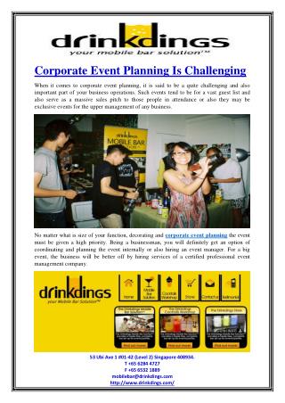 Corporate Event Planning Is Challenging