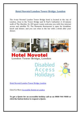 Hotel Novotel London Tower Bridge, London