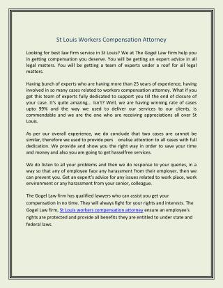 St Louis Workers Compensation Attorney