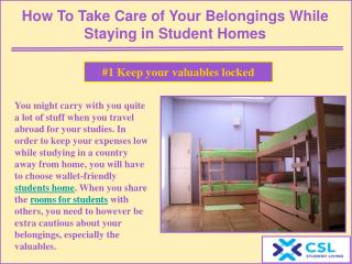 How to take care of your belongings while staying in student homes