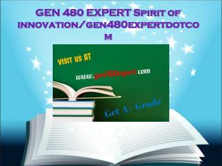 GEN 480 EXPERT Spirit of innovation/gen480expertdotcom