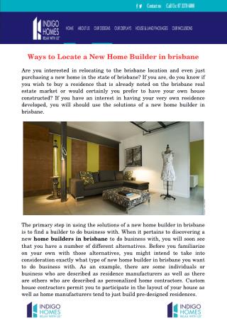 Ways to Locate a New Home Builder in brisbane