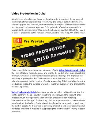 Video Production in Dubai