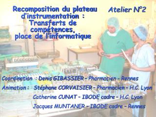 Coordination : Denis GIBASSIER – Pharmacien - Rennes Animation : Stéphane CORVAISIER – Pharmacien – H.C. Lyon 		Cat