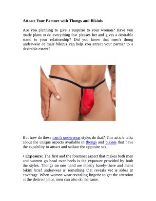 Attract Your Partner with Thongs and Bikinis