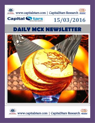 DAILY MCX NEWSLETTER