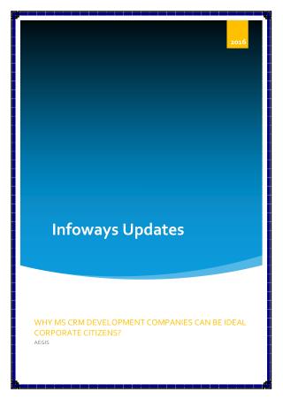Why MS CRM Development Companies Can Be Ideal Corporate Citizens?
