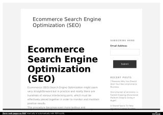 Ecommerce Search Engine Optimization (SEO) | Ecommerce Website Design