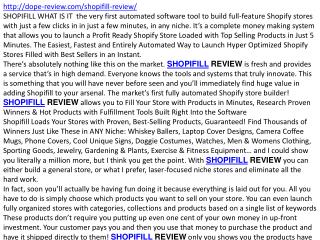 SHOPIFILL REVIEW