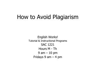 How to Avoid Plagiarism