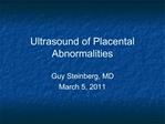 Ultrasound of Placental Abnormalities