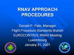 RNAV APPROACH PROCEDURES