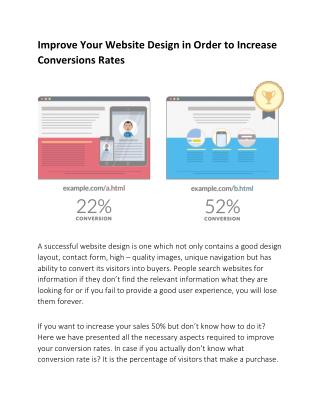 Improve Your Website Design in Order to Increase Conversions Rates