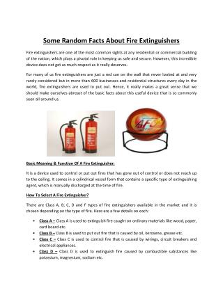 Some Random Facts About Fire Extinguishers