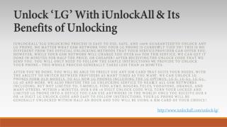 Unlock LG With iUnlockall & Its Benefits of Unlocking