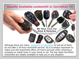 Readily Available Locksmith in Carrollton TX