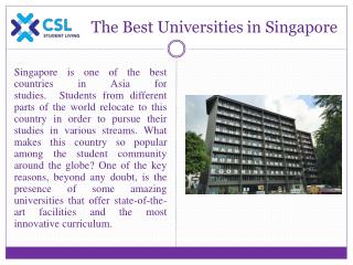 The Best Universities in Singapore