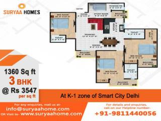 3 bhk flats in dwarka by Suryaa Homes