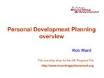 Personal Development Planning overview