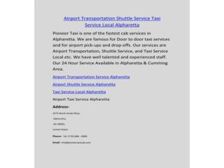 Airport Transportation Shuttle Service Taxi Service Local Alpharetta