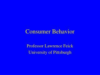 Consumer Behavior