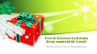 Retrieve Deleted Files on Android SD Card