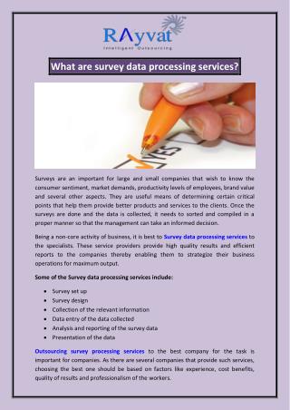 Outsource survey data processing india