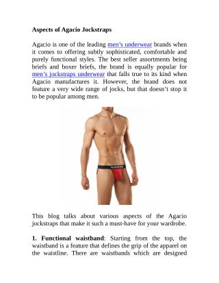 Aspects of Agacio Jockstraps