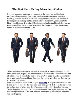 Buy Mens Suits Online