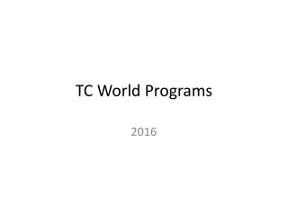 TC Sales Direct -2016 Programms