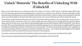 Unlock Motorola With iUnlockAll & Its Benefits of Unlocking