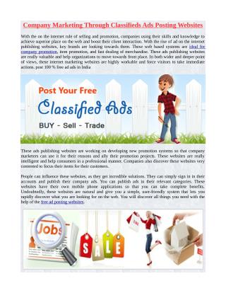 Company Marketing Through Classifieds Ads Posting Websites