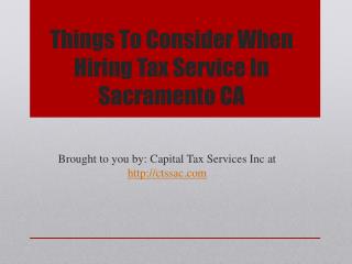 Things To Consider When Hiring Tax Service In Sacramento CA