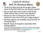 2 MINUTE PEARLS AHLTA Shortcut Menu