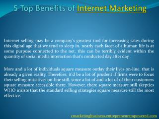 5 Top Benefits of Internet Marketing