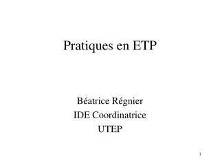 Pratiques en ETP