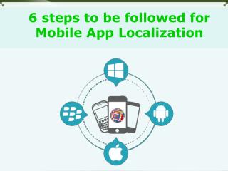 6 step process indicated for mobile app localization
