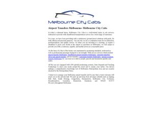 Silver Taxi Airport Transfer Melbourne