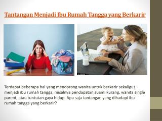 Tantangan Menjadi Ibu Rumah Tangga Yang Berkarir