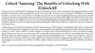 Unlock Samsung With iUnlockAll & Its Benefits of Unlocking