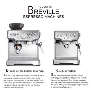 Best Rated Breville Espresso Machines 2016