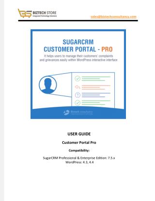 WordPress SugarCRM Customer Portal Pro Plugin