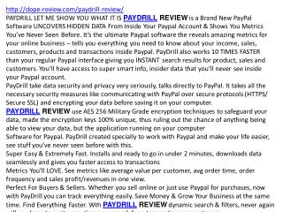 PAYDRILL REVIEW