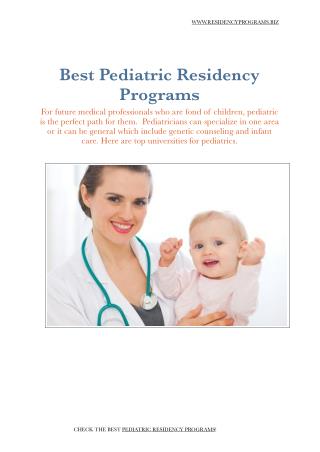 Pediatric Residency Programs