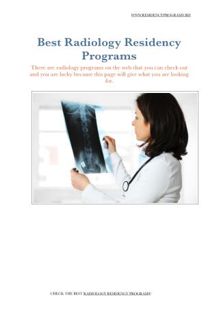 Radiology Residency Programs