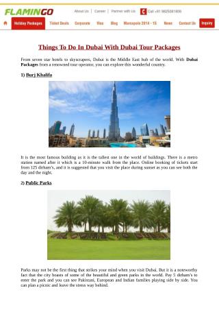 Which Places You Should Visit In Your Dubai Tour